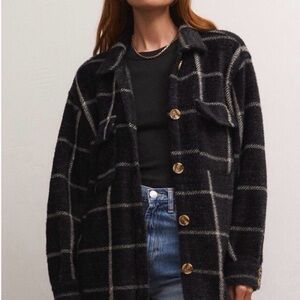 Z Supply Dark Plaid Utility Jacket